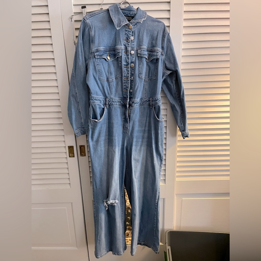 Eloquii Denim Overall Jumpsuit